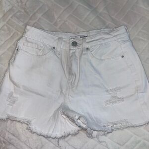 YMI WHITE Distressed Women's Shorts